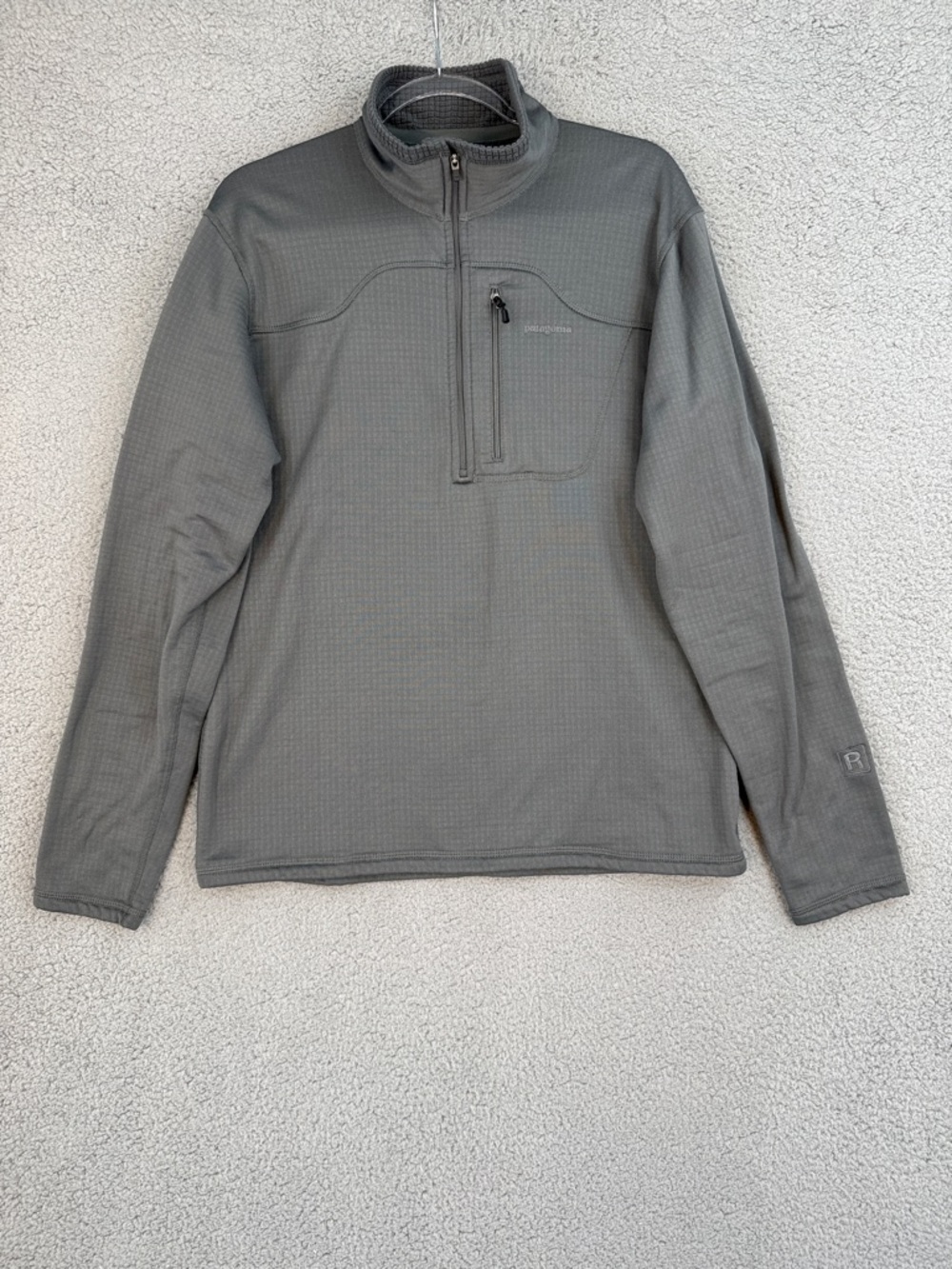Patagonia PolarTec Quarter Zip Mens Large long sleeve Pullover Jacket Gray